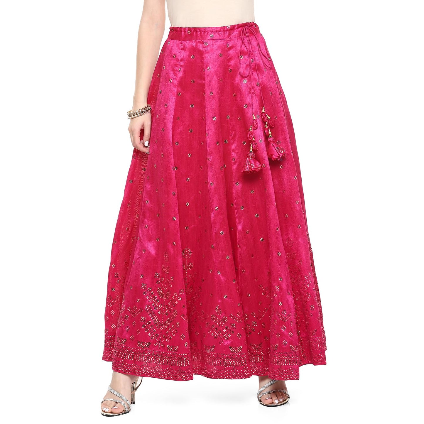 BIBA Women Polyester Printed Skirt Pink