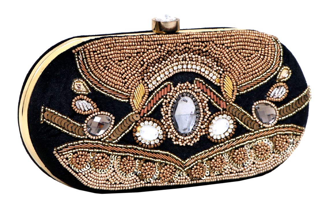 DUCHESS Women's Oval Clutch Black