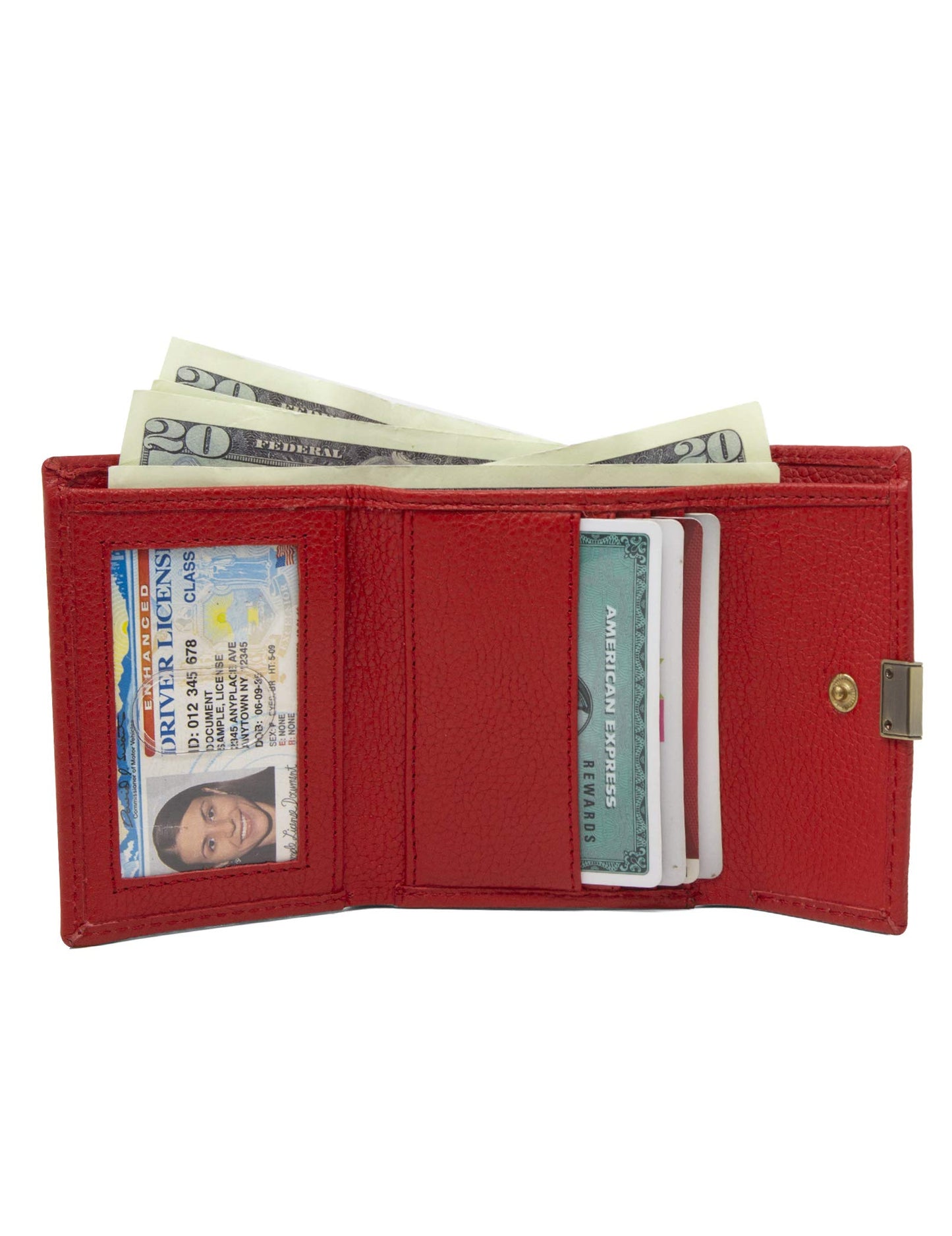 Timberland womens Leather RFID Small Indexer Snap Wallet Billfold, Red, One Size US