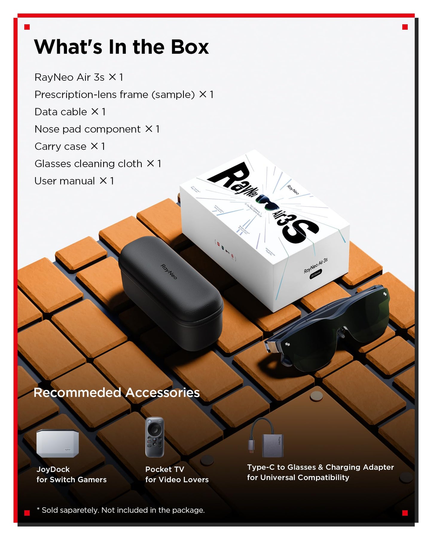 [2025 New] RayNeo Air 3s XR Glasses - AR Glasses 201" 120Hz FHD HueView Eye-Care Video Display, Smart Gaming Glasses for iPhone 16,15/Android/Mac/Switch/PS5/SteamDeck