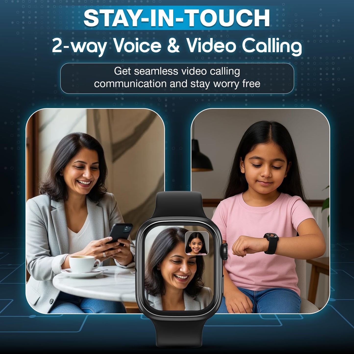 sekyo 'Neo Fit' 4G Kids Smartwatch with AI Learning Coach | Whatsapp, Video Call, GPS Tracker, Health & Activity Tracker, Habit Coach| Edu-Games, Step Count, Camera, Sim Card Parental App, Boys/Girls