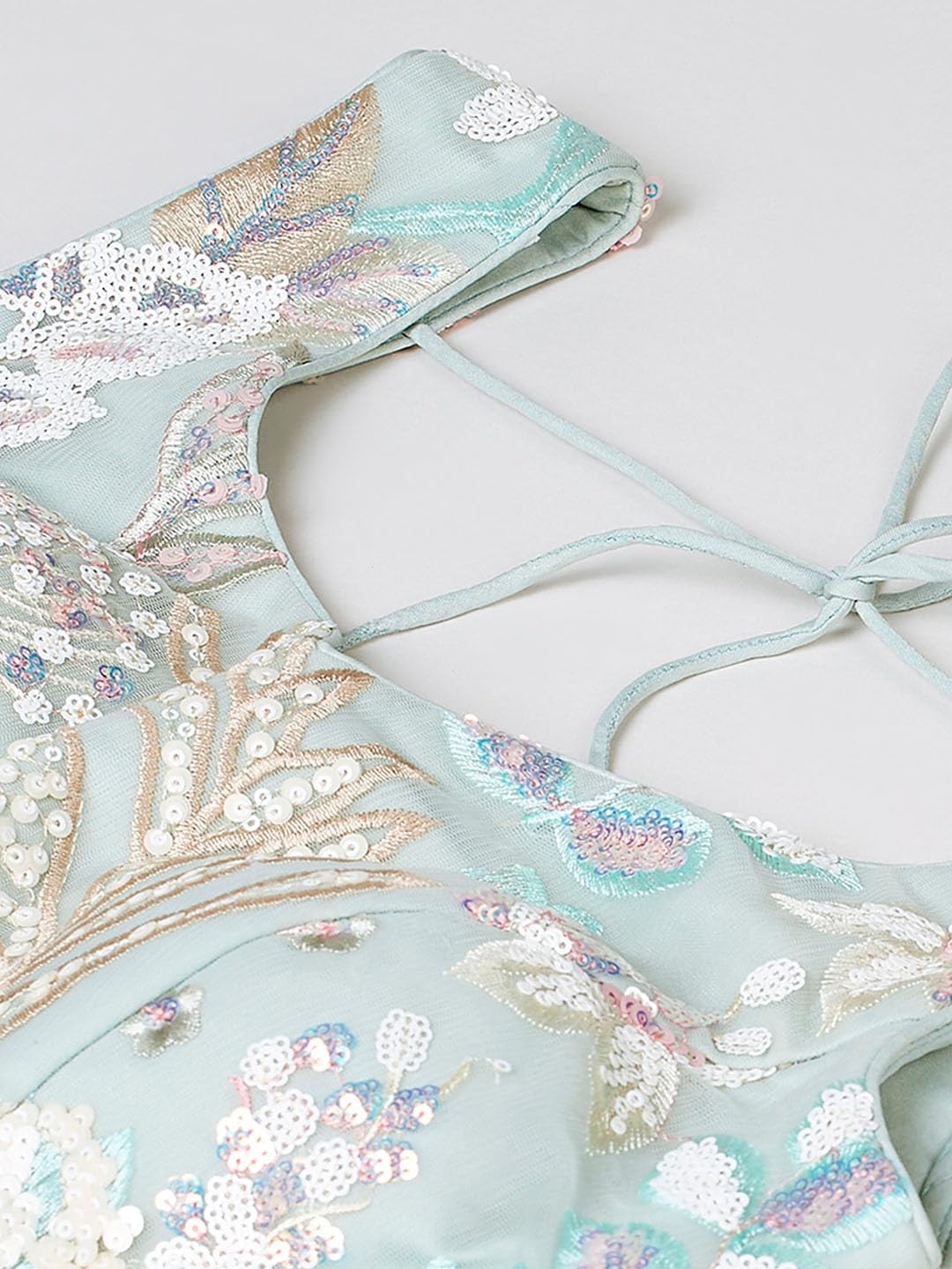 Zeel Clothing Women's Sequins Embroidered Soft Net Semi Stitched Lehenga Choli With Dupatta (6032-Pista-Wedding-Stylish-Lehenga-Choli-Latest; Free Size)