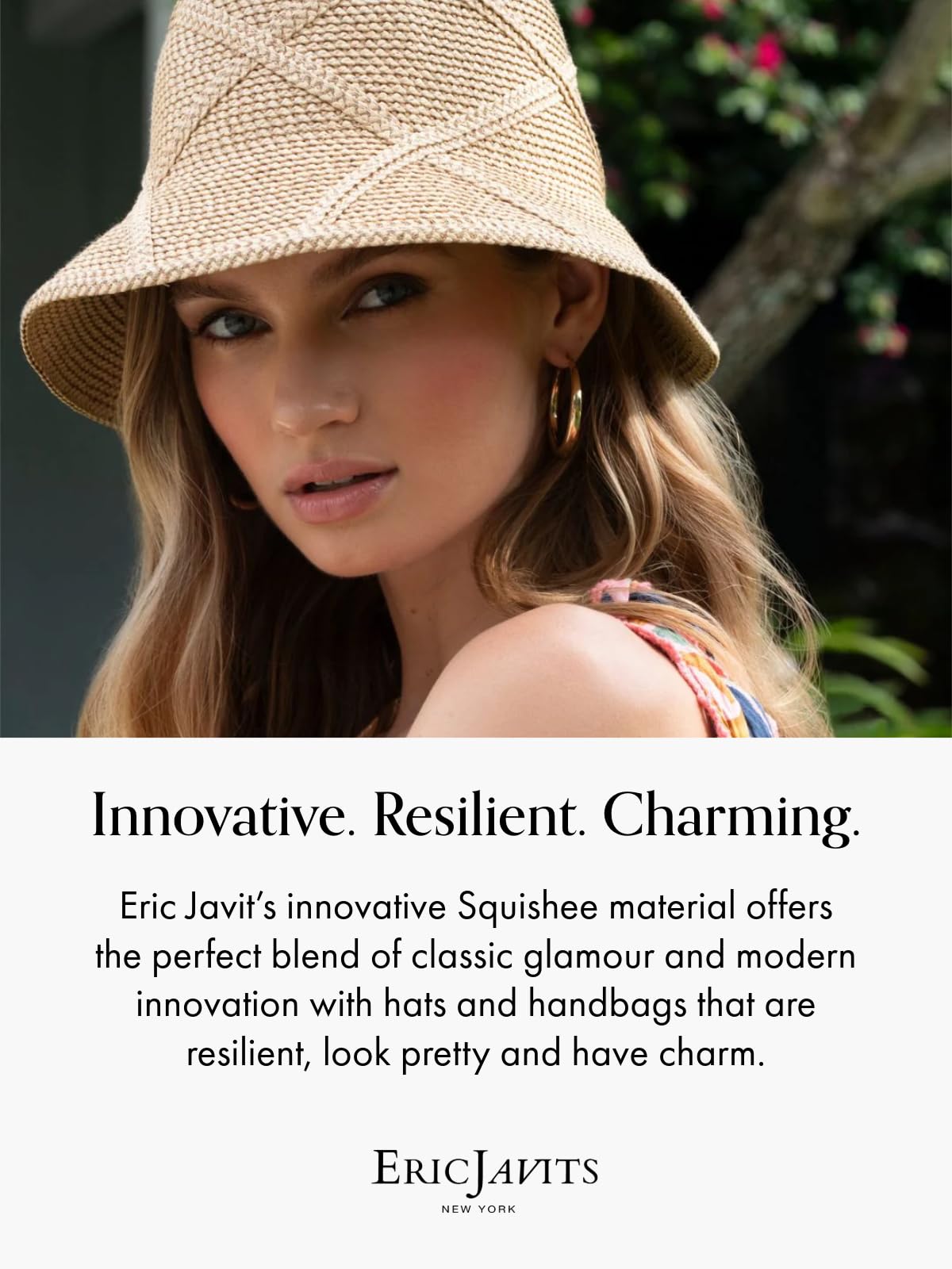 Eric Javits Squishee Bel Air Straw Bag - Convertible Crossbody Beach Purse, Straw Handbag & Backpack - Squishee Straw Purse with Zip Top Closure - Durable Straw Beach Bags for Women (Natural), Natural