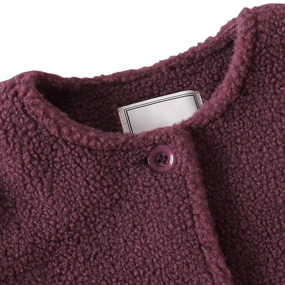 Hopscotch Girls Polyester Waist Length Jackets in Purple Color For Ages 5.5-6 Years