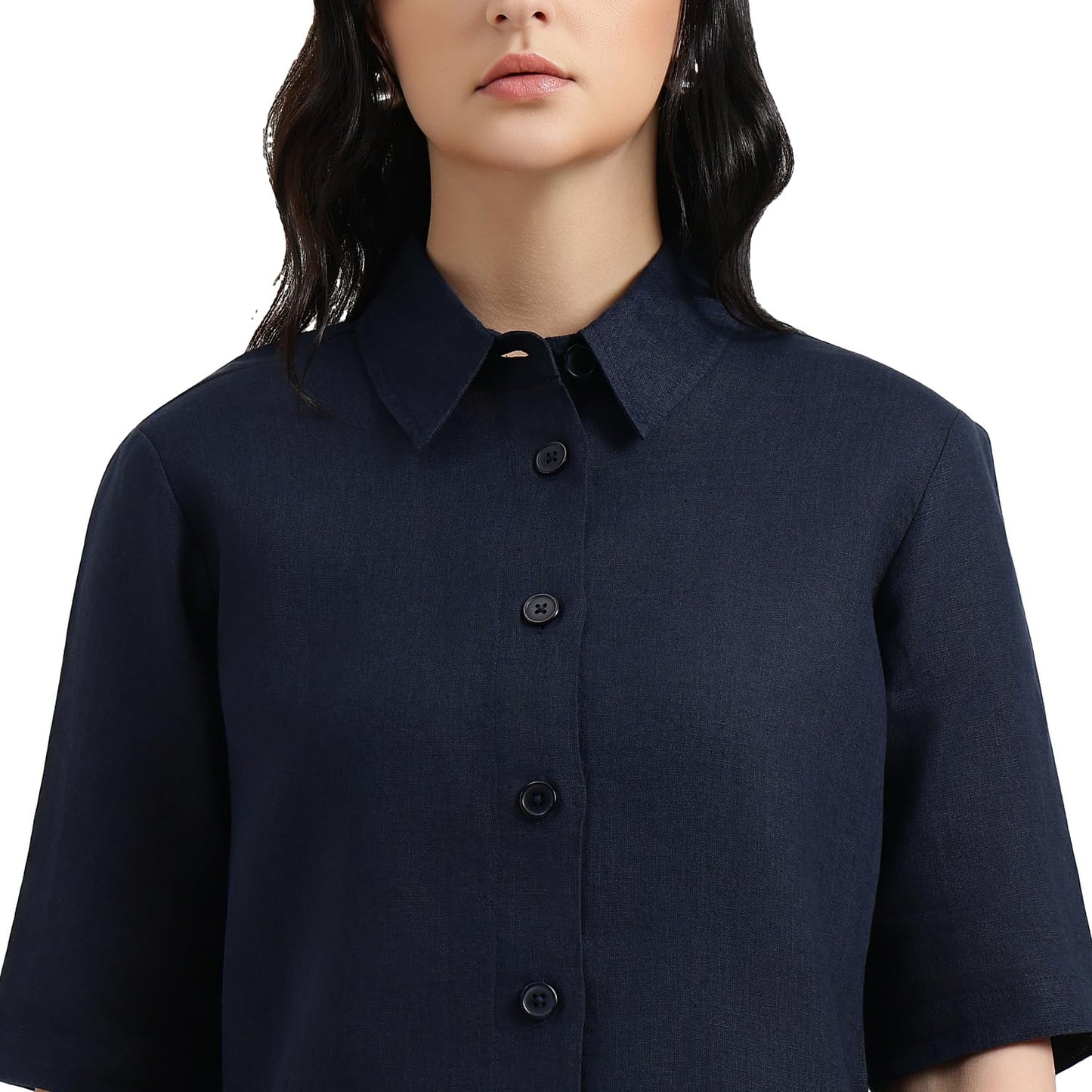 United Colors of Benetton Regular Fit Spread Collar Solid Shirt (Size : XS) - 26P5BML5QB75G016 Blue