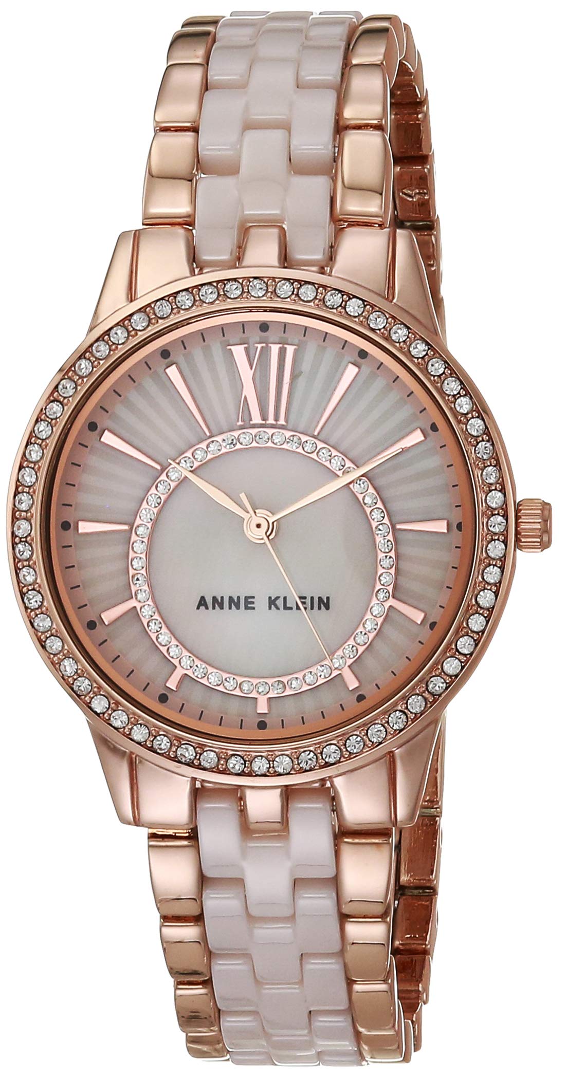 Anne Klein Women's Swarovski Crystal Accented Ceramic Bracelet Watch, AK/3672