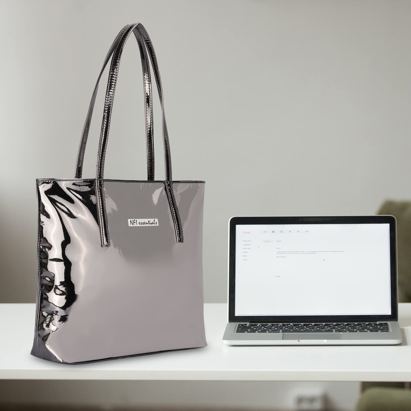 NFI essentials Large Capacity Hand Bag for Women Shoulder Bag Tote Bag for Ladies Stylish Ladies Purse Shopping Bags for Girls (38.5 x 30 x 9 cm)