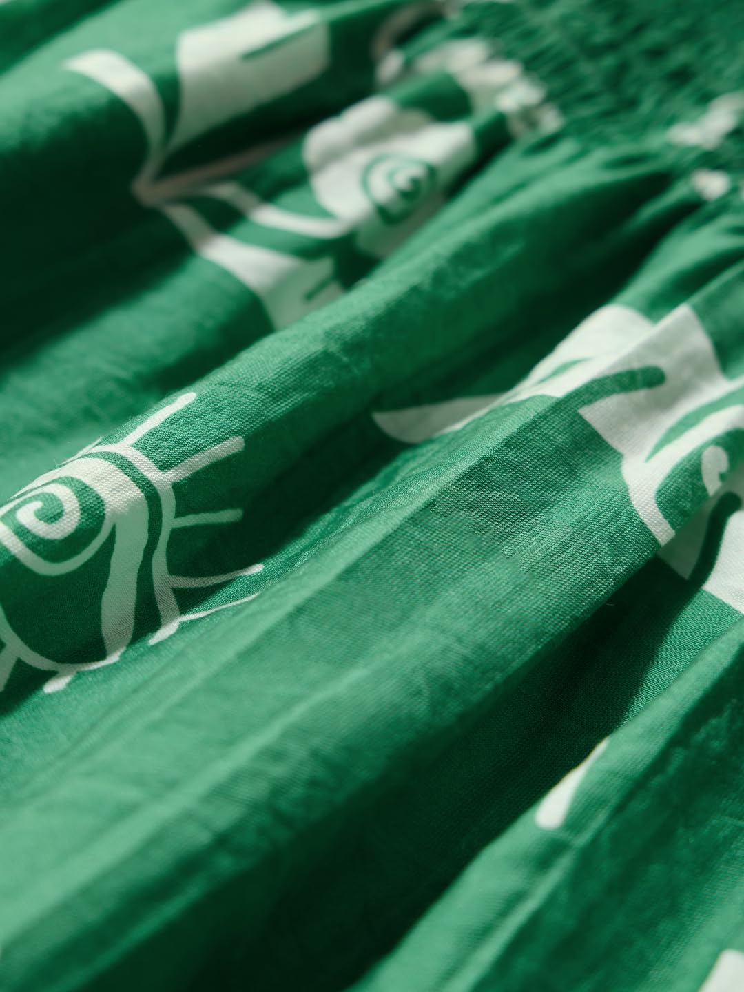 The Souled Store Nature Women and Girls Square Neck Sleeveless Green Printed Regular Fit Viscose Blend Mini Playsuits