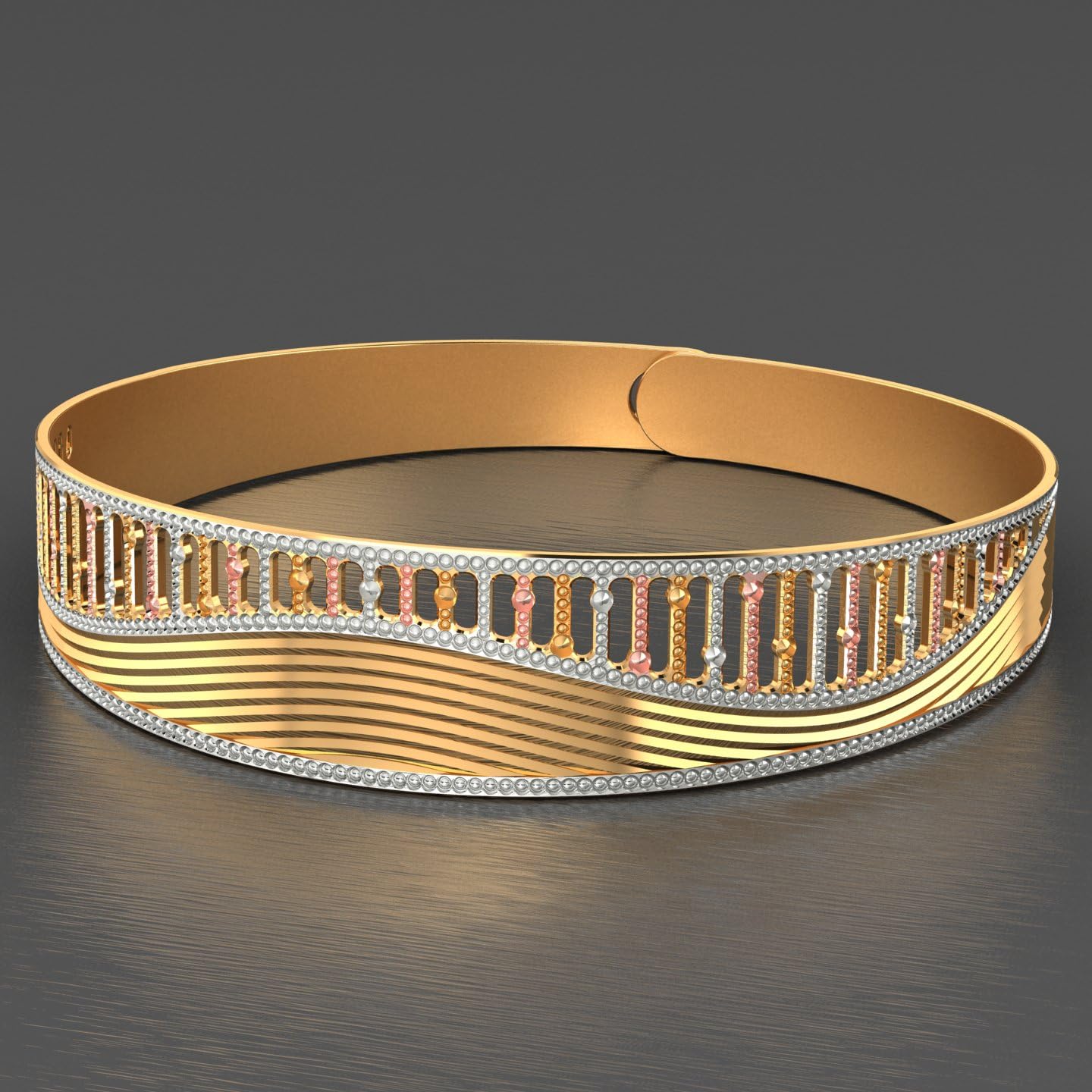 CYGNI BANGLES Womens Luxury Bracelets 18kt Yellow Gold Gold Plated CNC, Bracelet for Women Traditional Design Froming Jewelry (LBR-13)