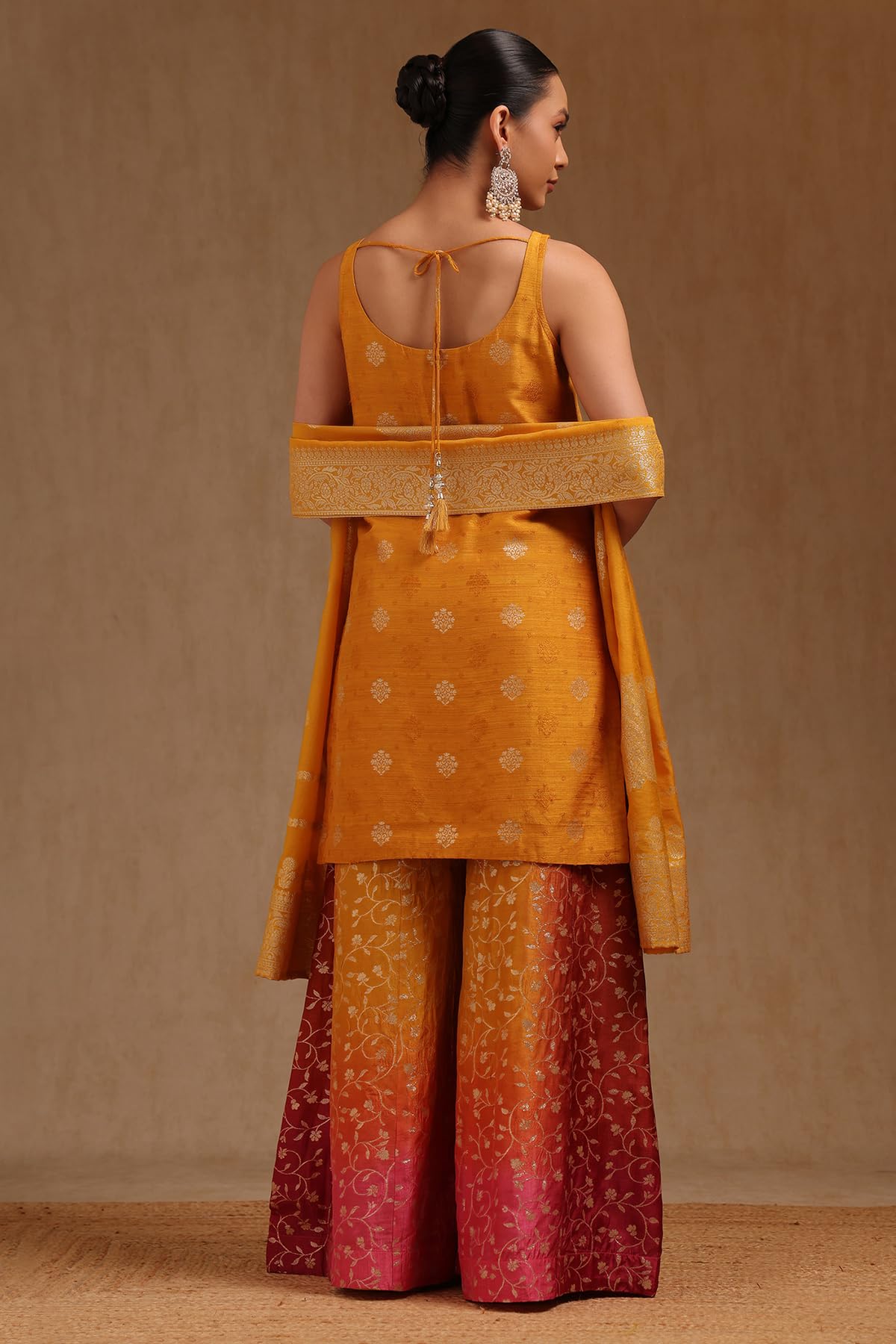 Soch Women's Brocade Salwar Suit Set (EWA5CD22385_Mustard
