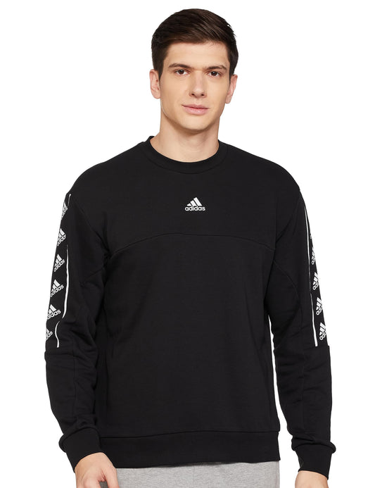 Adidas Men Cotton M BL SWT Sports Sweatshirts Black,(S)