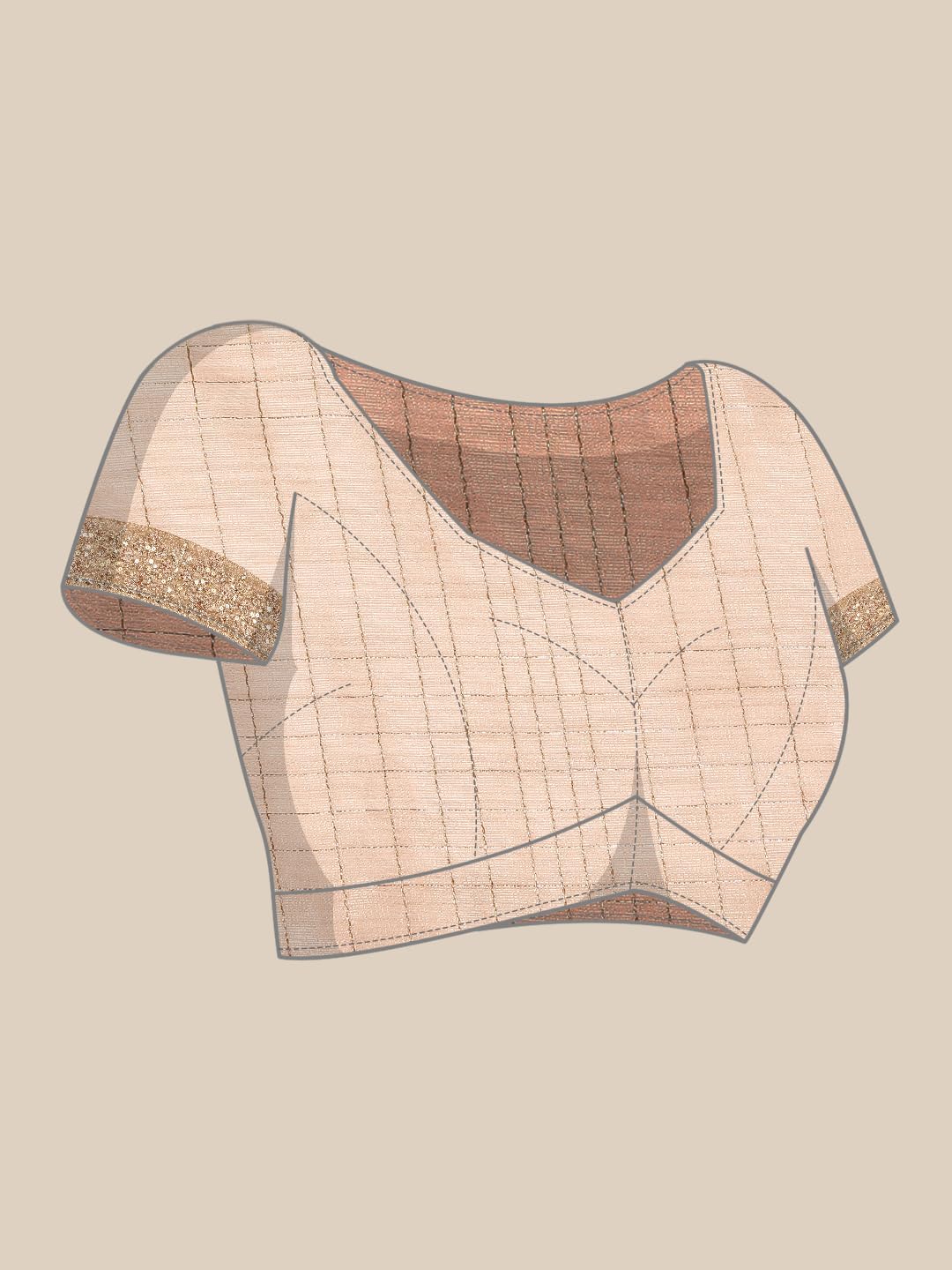 MOHEY Fawn Organza Embroidery|Zari Weave Saree for Women