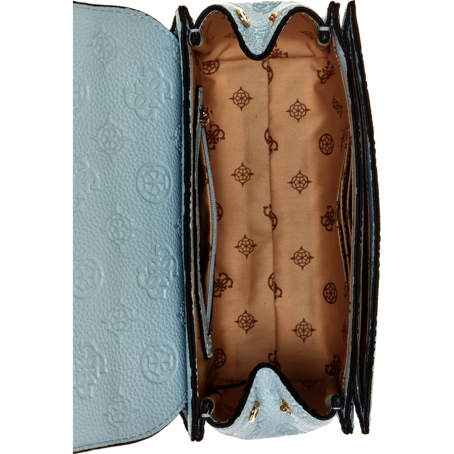 GUESS Powder Blue Textured Cresidia Crossbody Bag