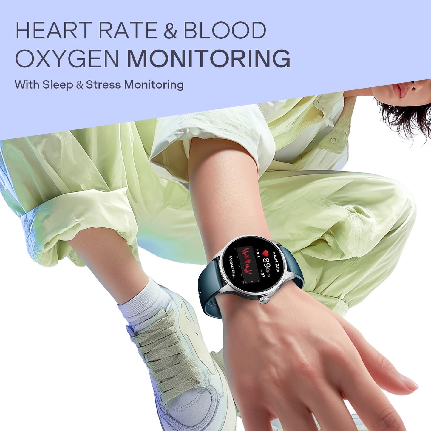 Boat Lunar Discovery Neo, 1.39" (3.5 cm) Round HD Display, Premium Metallic Finish, Animated Watchfaces, 100+ Sports Mode, Bluetooth Calling, Smart Watch for Men & Women (Ocean Blue)