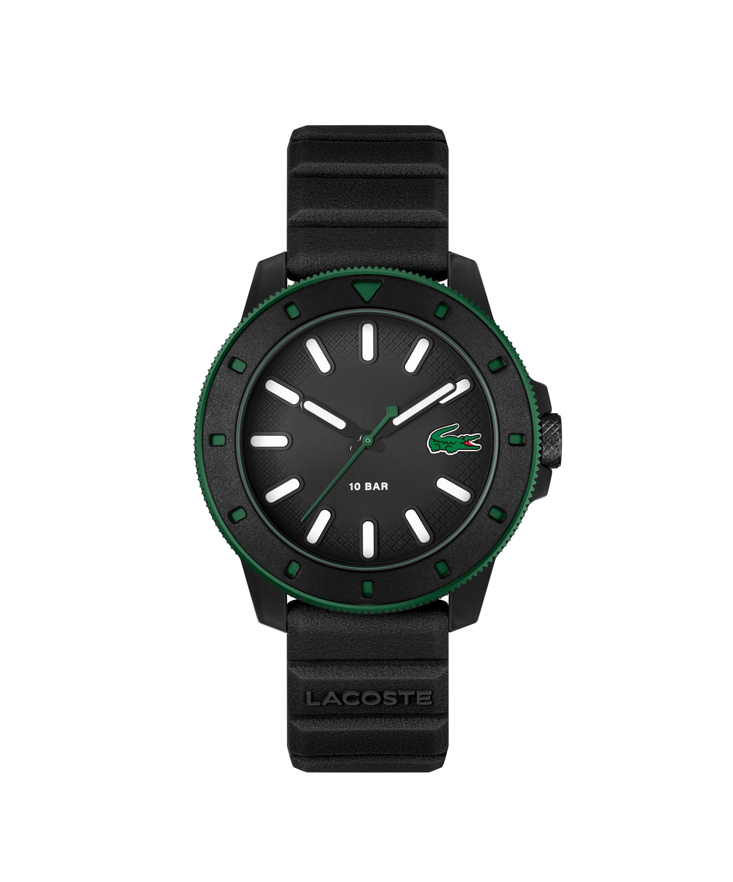Lacoste Lacoste.12.12 Scuba Qtz Basic Black Round Dial Men's Watch|Silicone Material|Multi Color Band - 2011412