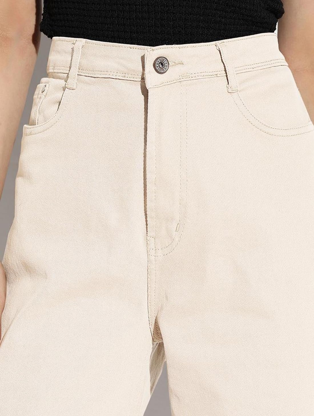 ADBUCKS Flared Jeans for Women High Waisted Bell Bottom Trendy Stretchy Flare Jeans (in, Numeric, 38, Beige)