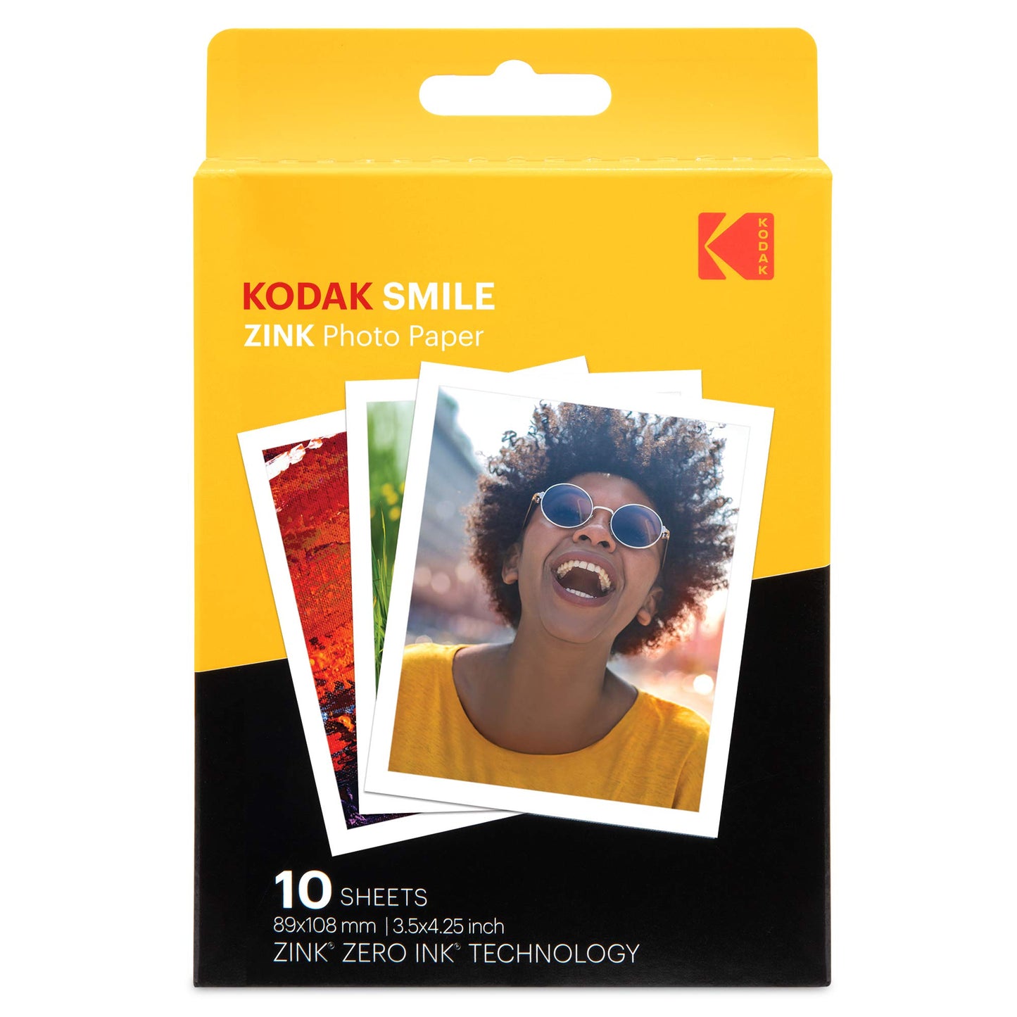 KODAK Smile Classic Digital Instant Camera with Bluetooth (Red) w/ 10 Pack of 3.5x4.25 inch Premium Zink Print Photo Paper.