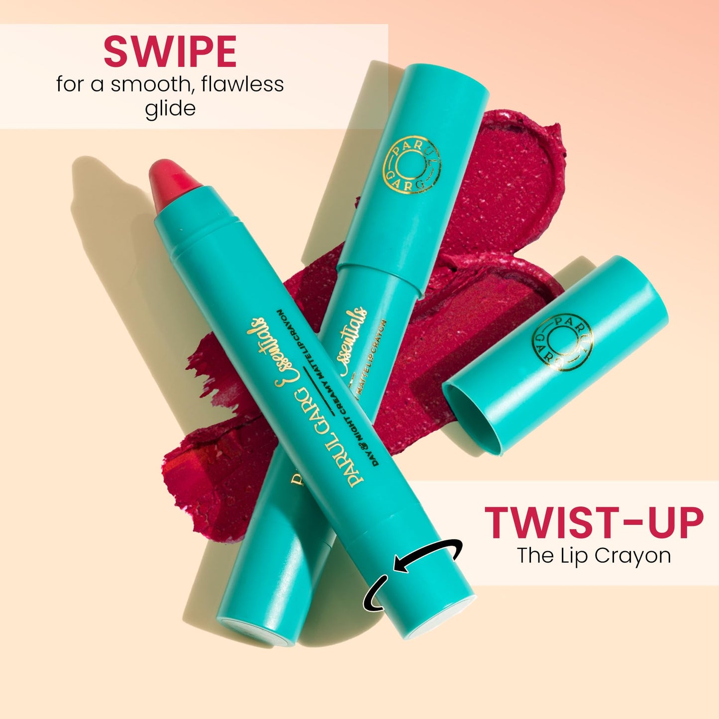 Parul Garg Beauty Creamy Matte Lip Crayon | Soft Matte & Hydrating Formula with Almond Oil & Vitamin E | Rich Pigment & Comfortable Wear | 100% Vegan (Iconic)