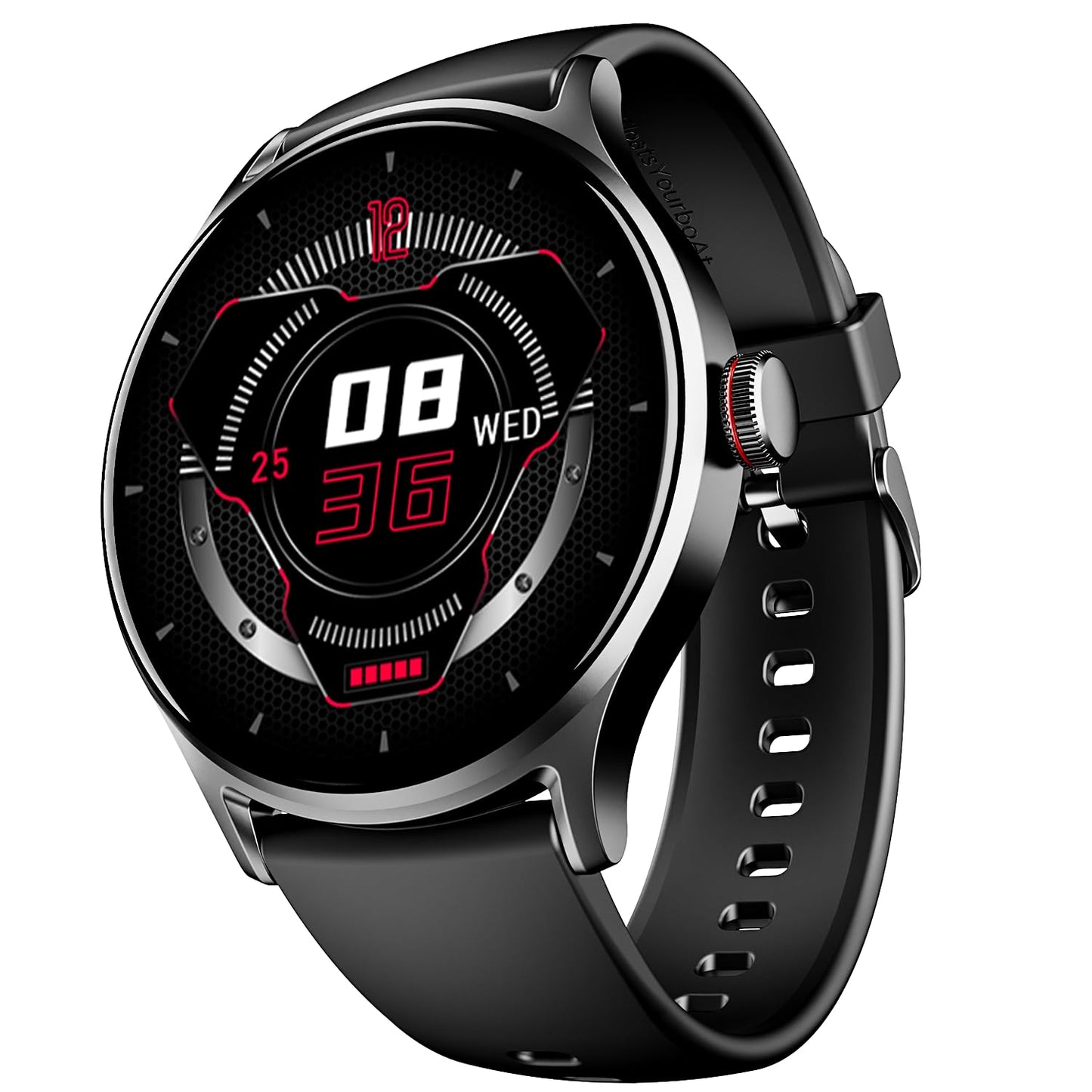 boAt Lunar Vista with 1.52" HD Display, Advanced Bluetooth Calling, Functional Crown,100+ Sports Mode, Always on Display, Heart Rate & Sp02 Monitoring, Smart Watch for Men & Women(Active Black)