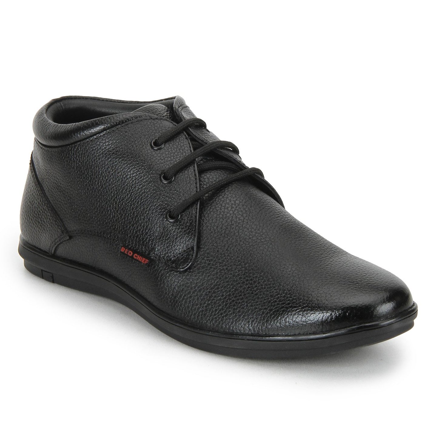 Red Chief Derby Lace Up | Men's Formal Shoes for Office | Black | Rubber Sole