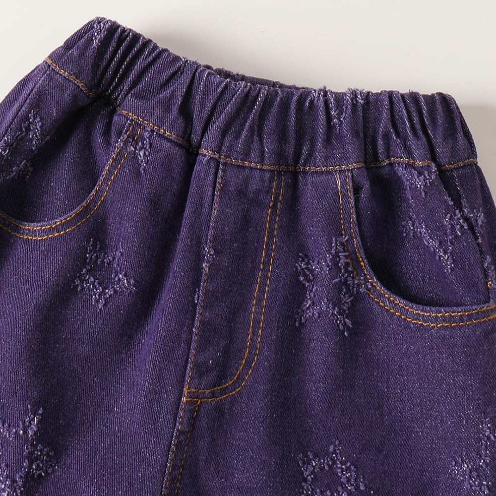 Hopscotch Girls Blue Starry Wide-Leg Jeans for Ages (3-4 Years)