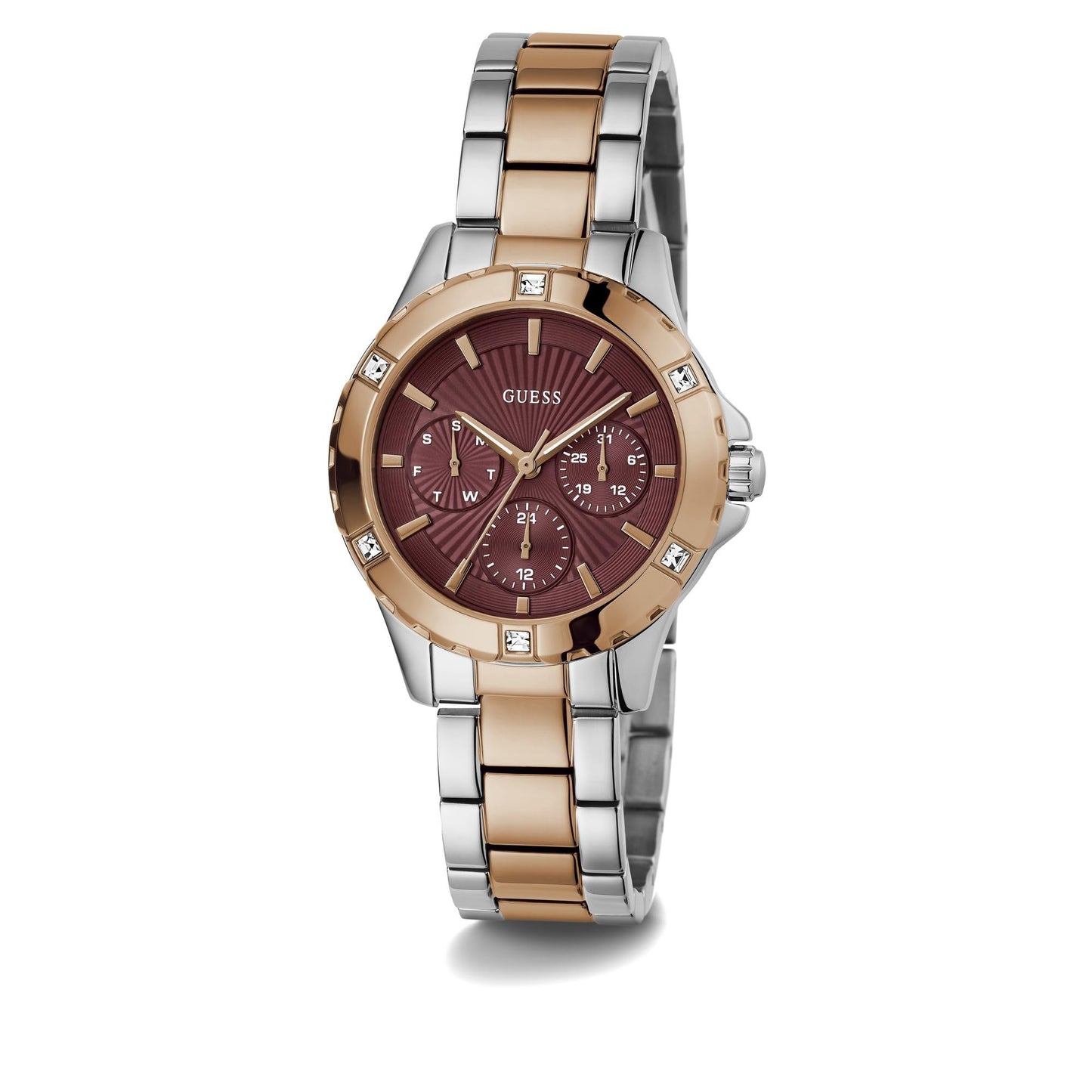 GUESS Stainless Steel Analog Red Dial Women's Watch-Gw0723L2, Band Color-Multicolor