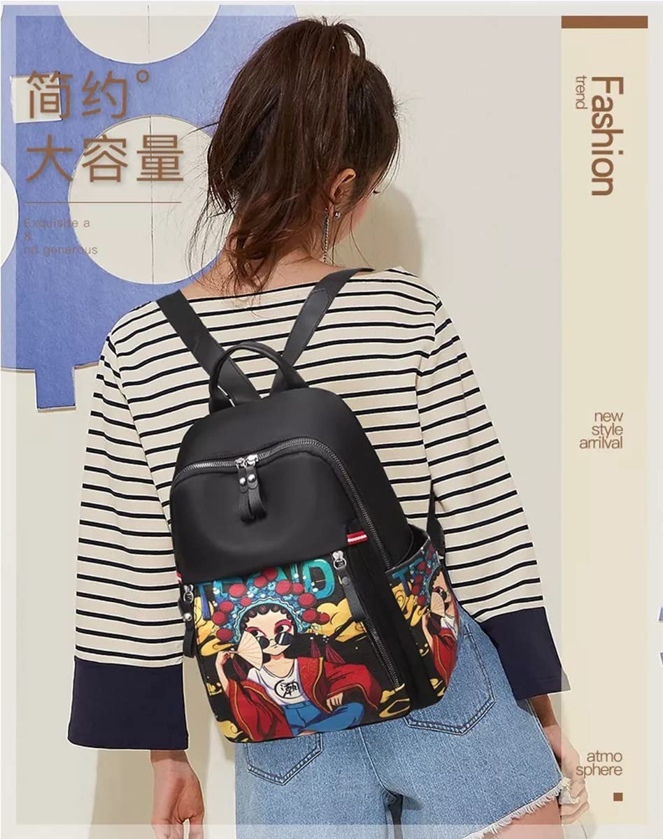 TYPIFY® Women's Backpack for Women Girls College Printed Anime Cartoon School Casual Bag