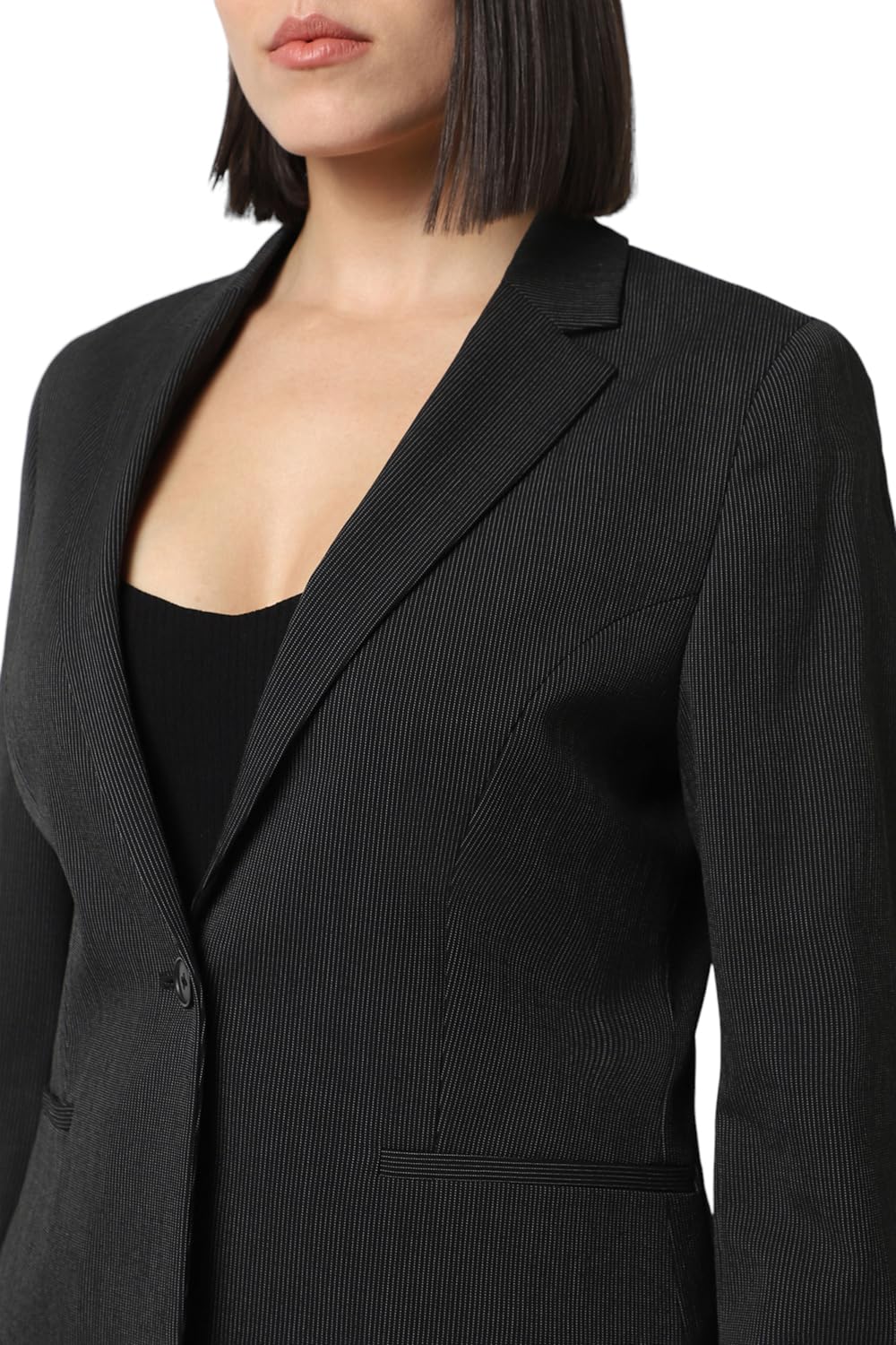 Van Hesuen Women's Formal Regular Blazer (VWBZCRGBW85859_Black