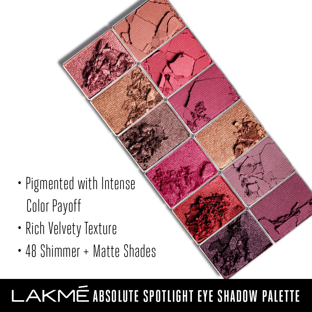 Lakmé Absolute Spotlight Eye Shadow Palette, Smokin Glam, 12 g