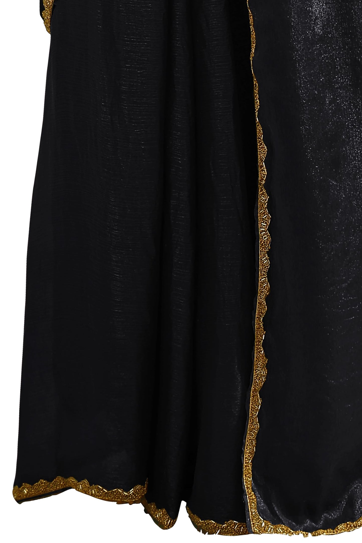 Subham Women's Silk Blend Hand Work Embellished Saree with Blouse Piece (60434 - Black)