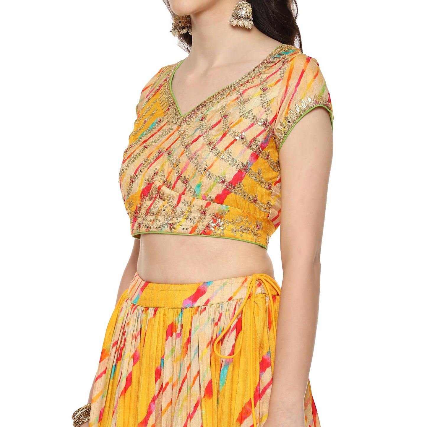 BIBA WOMEN PRINTED STRAIGHT SALWAR KURTA DUPATTA(SKDRANG8915_YELLOW_38)