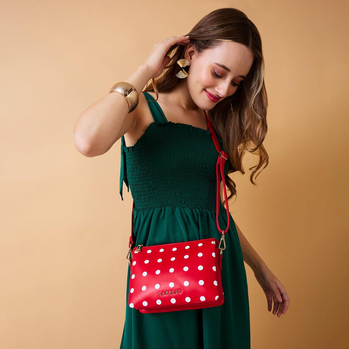 Caprese Rosie Sling Bag for Women (Medium, Maroon)