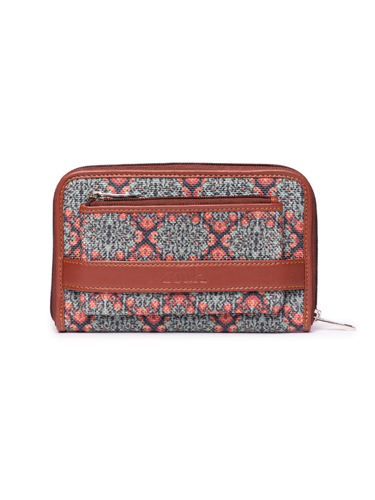 ZOUK Women Handcrafted Classic Zipper Wallet - Kolkata Nouveau