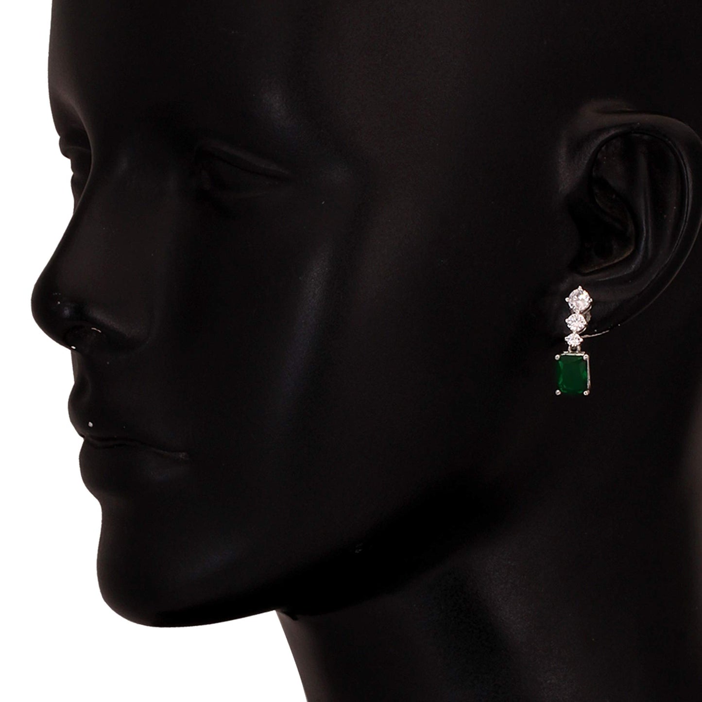 Taruna Biyani Women's Signity Diamond Designer Earrings (Green)