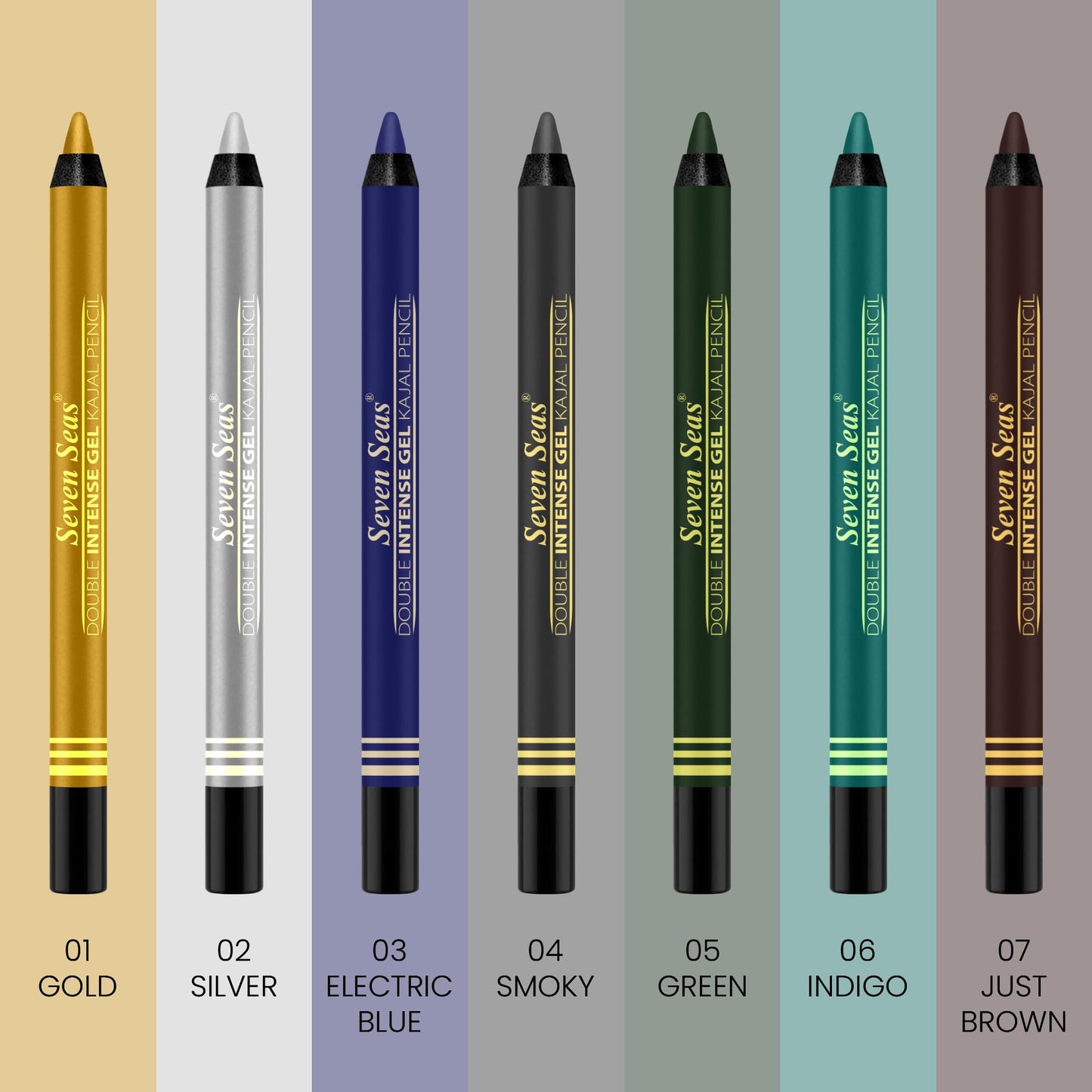 Seven Seas Longwear Matte Eye Pencil | 12 Hr Long Stay | Smooth One Stroke Application | Intense Color Pay Off | Soft Blendable Formula | Smudge Proof | Water Proof (Brown)
