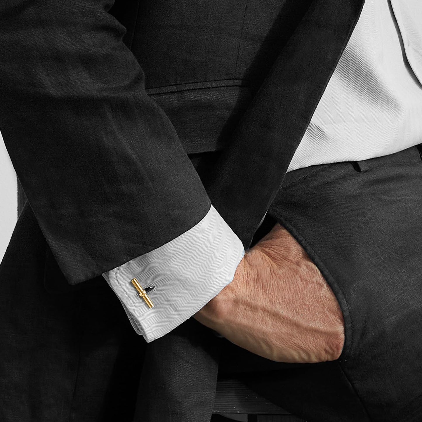 TRUESILVER ACPL 925 Sterling Silver T-Bar Cufflinks for Men | BIS Hallmarked Men's Cufflinks for Son, Father, Husband, Boyfriend | Wedding, Father's Day Gift