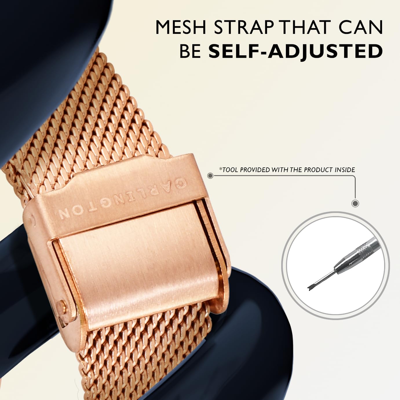 Carlington Womens Analog Ladies Wrist Watch With Mesh Strap - Ct 2007 Rose Gold