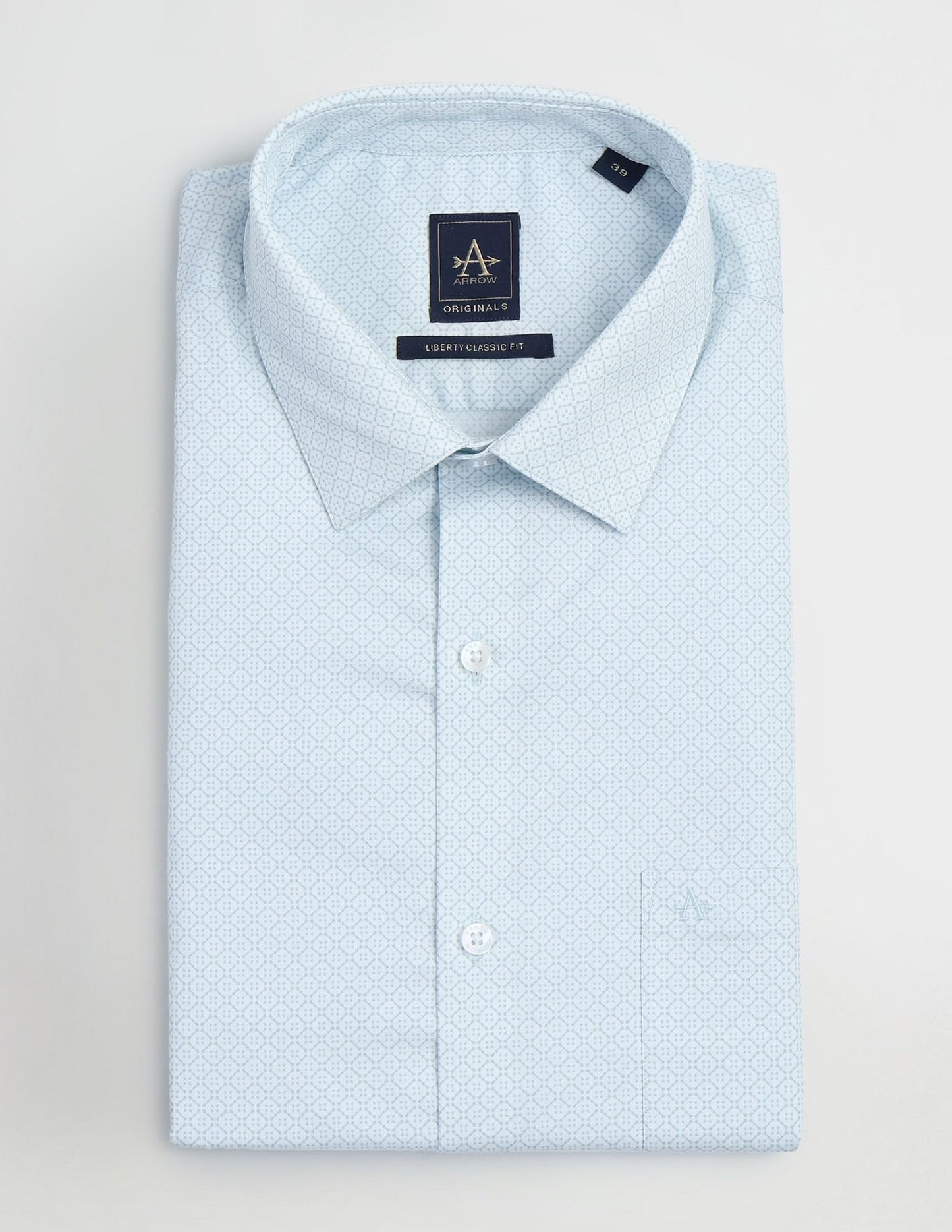 Arrow Regular Fit Twill Printed Shirt_ARAJSH0748_42 Light Green