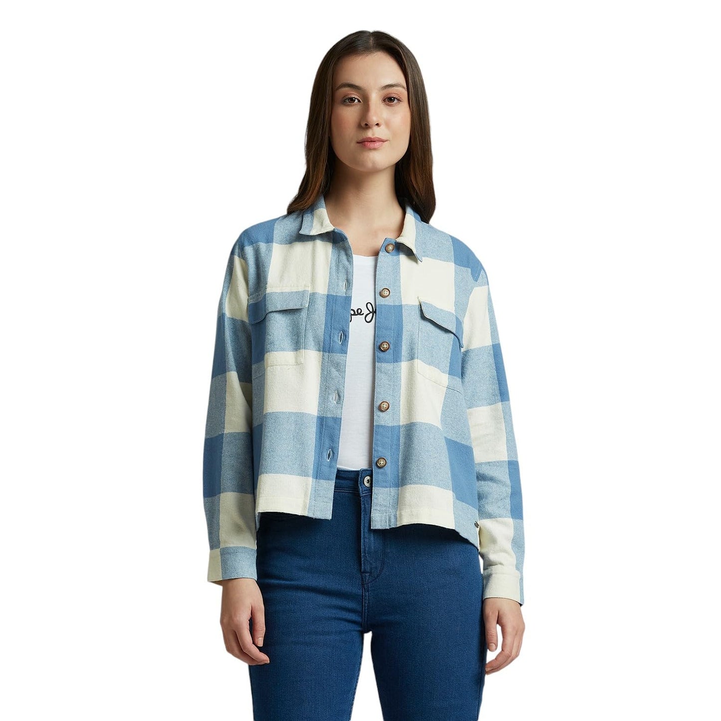 Pepe Jeans Women's Relaxed Fit Shirt (PL305064_Blue