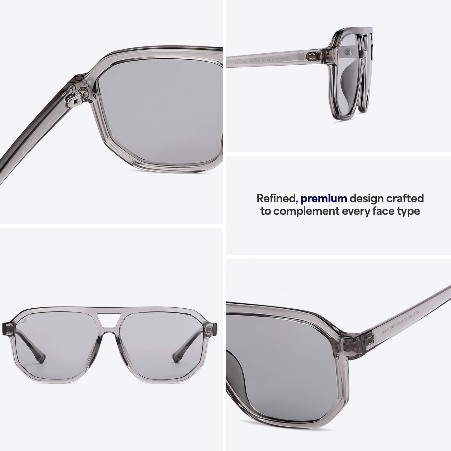 Vincent Chase by Lenskart | Grey Hexagonal Stylish Sunglasses | UV Protected | For Men & Women | Large | VC S13833