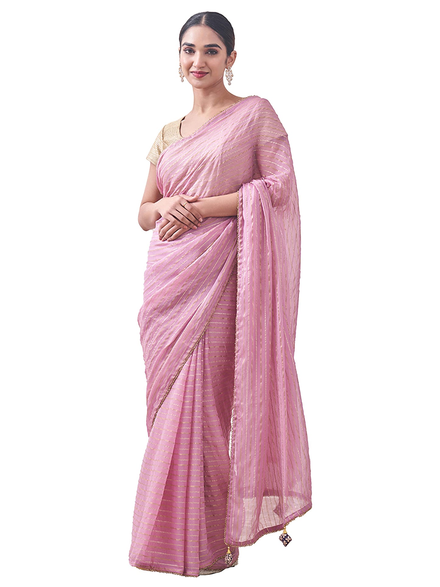 MOHEY Women's Saree, Suitable for Party, Anniversary & Wedding Sari for Women, Georgette (Purple)