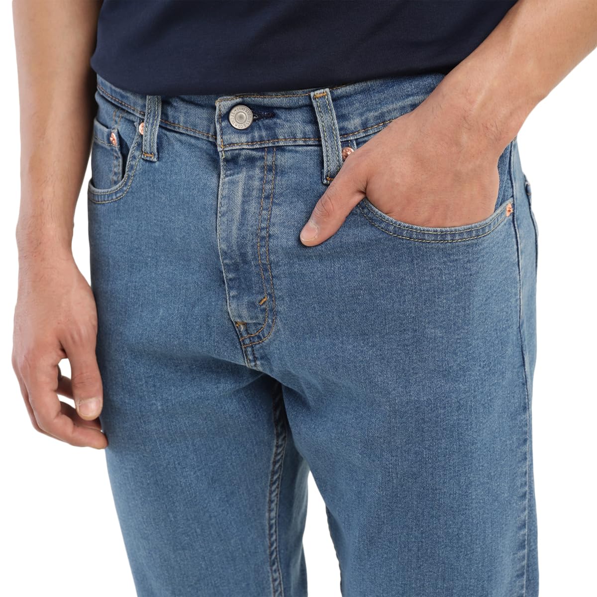 Levi's Men's Mid Rise 512 Slim Tapered Fit Mid-Rise Stretchable Jeans, Blue, 34