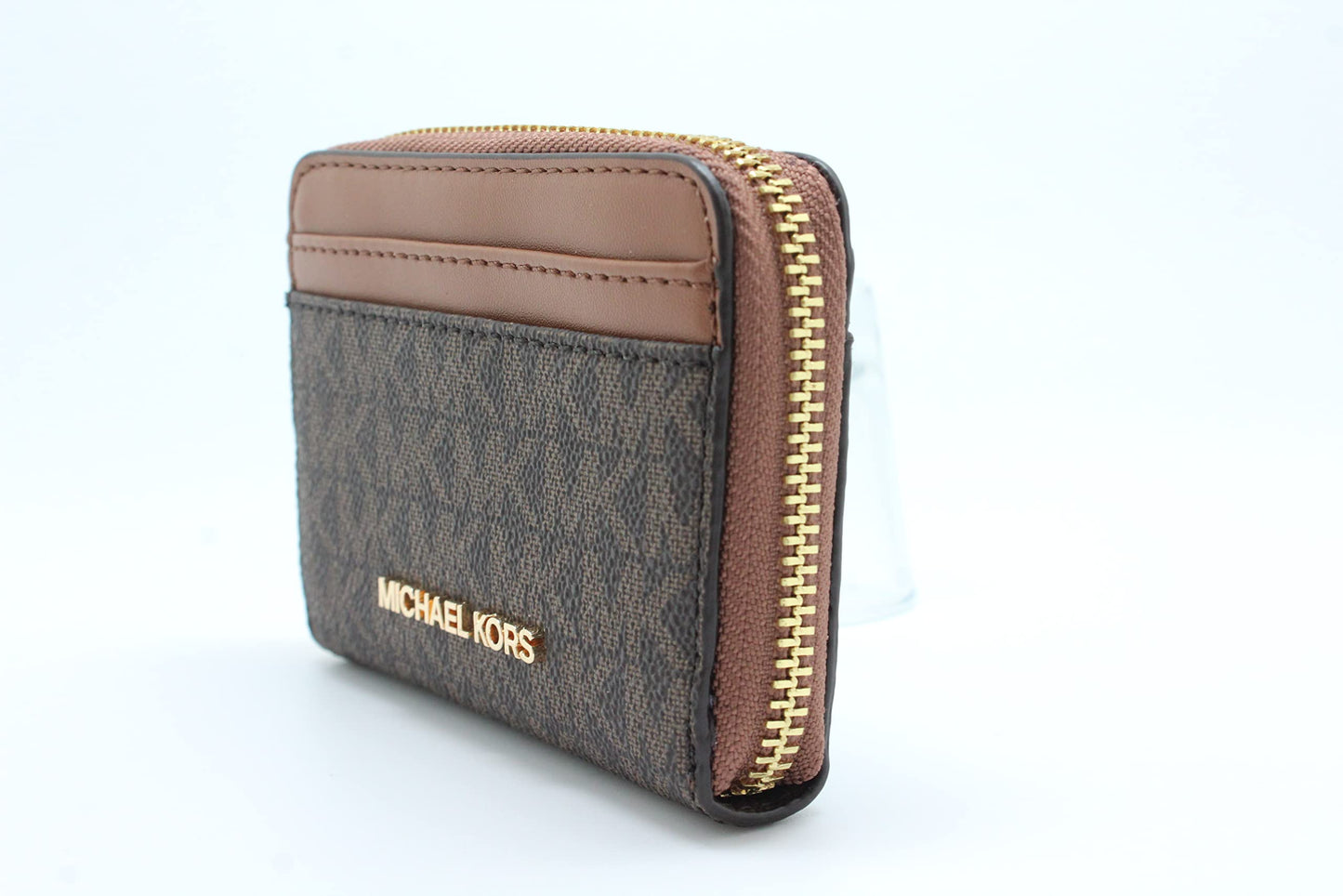 Michael Kors Jet Set Travel Medium Zip Around Card Case Brown