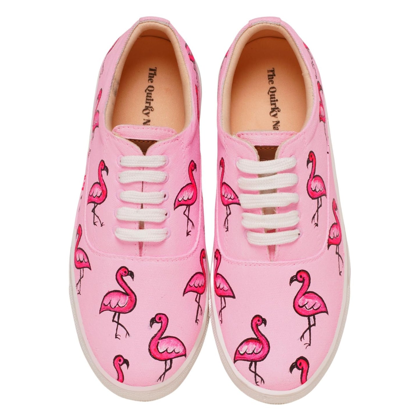 THE QUIRKY NAARI Flamingo in Pink Sneakers with A Dainty Pink Hue | Pink