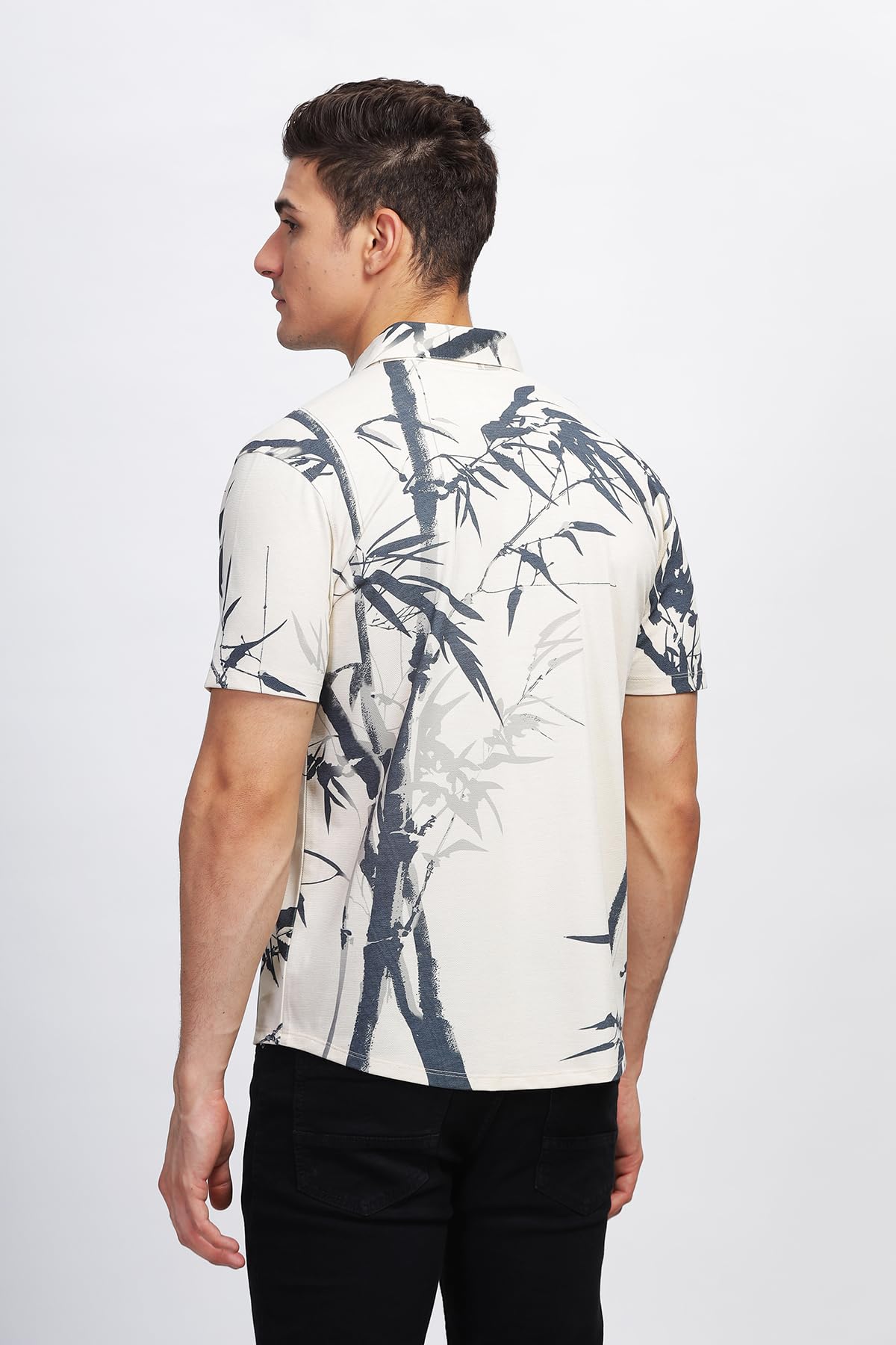 BULLMER Trendy Regular Fit Printed Causal Plus Size Shirt for Men | Men’s Shirts in Plus Sizes only Cream2 XXX-Large