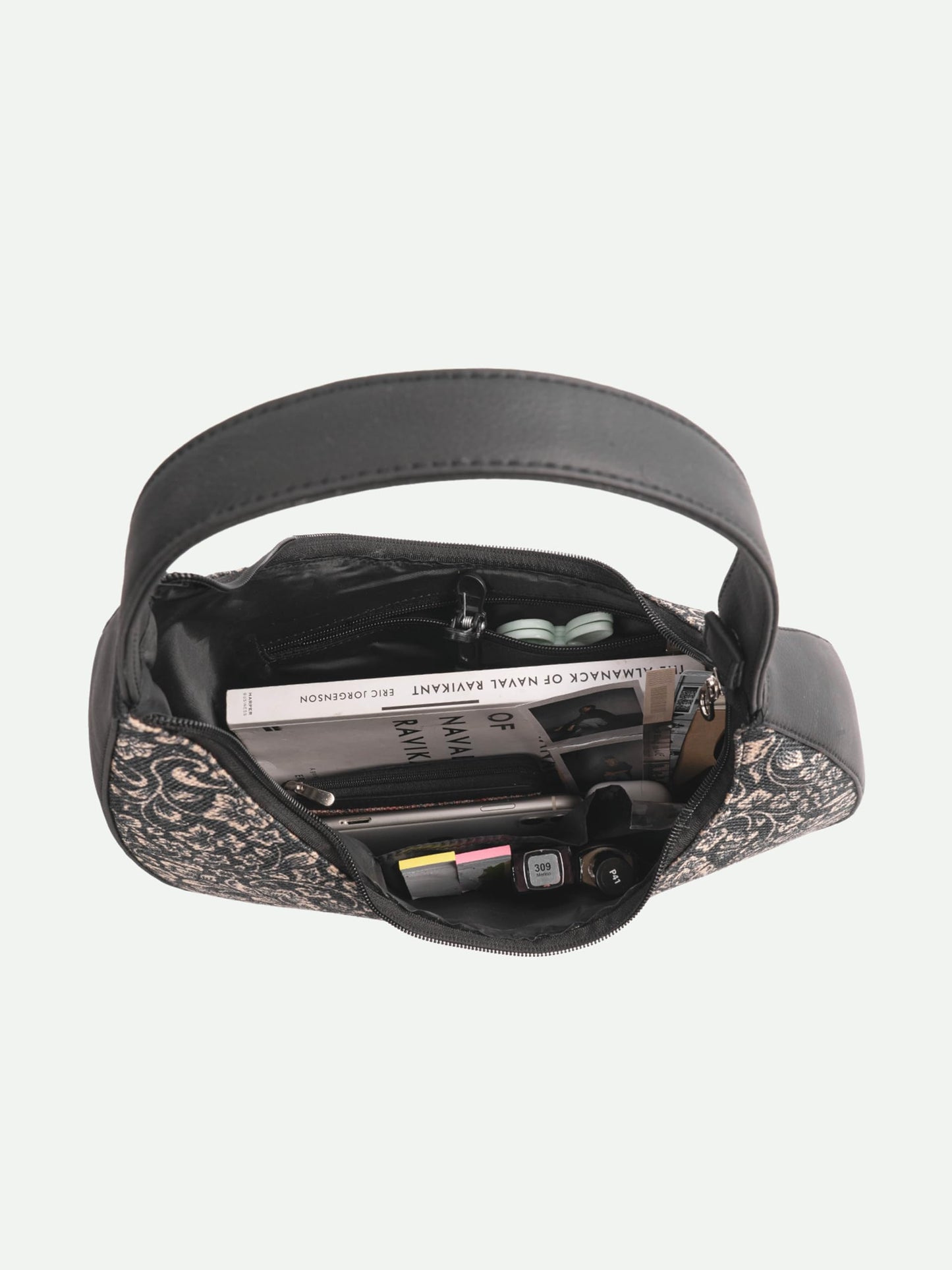 ZOUK Small Shoulder Bag | Vegan Leather Evening Bag for Women with Shoulder Strap, Zip Closure & Water-Resistant Lining | Stylish Handcrafted Purse | Taj Guldasta