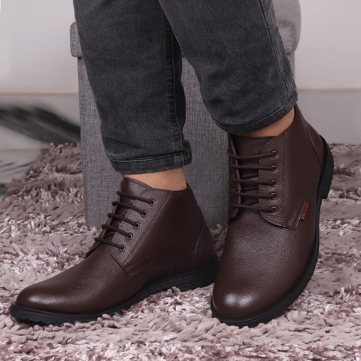 Red Chief Derby Lace Up | Men's Formal Shoes for Office | Brown | TPR Sole