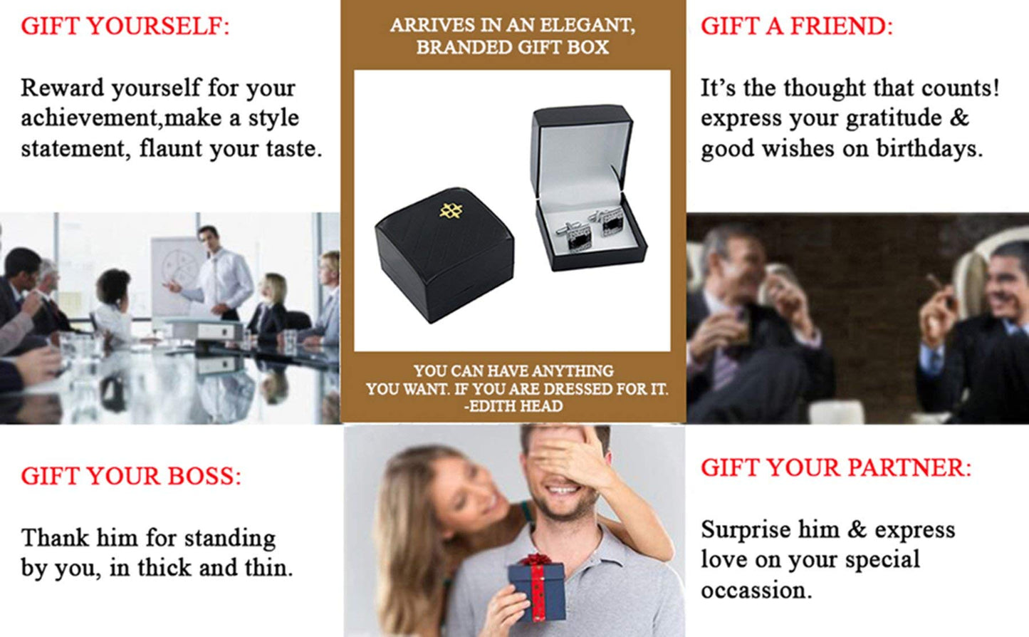 Zivom® Studded Austrian Crystal Cubic Zirconia Silver Brass Office Formal Shirt Blazer Cufflinks Pair Men Gift Box