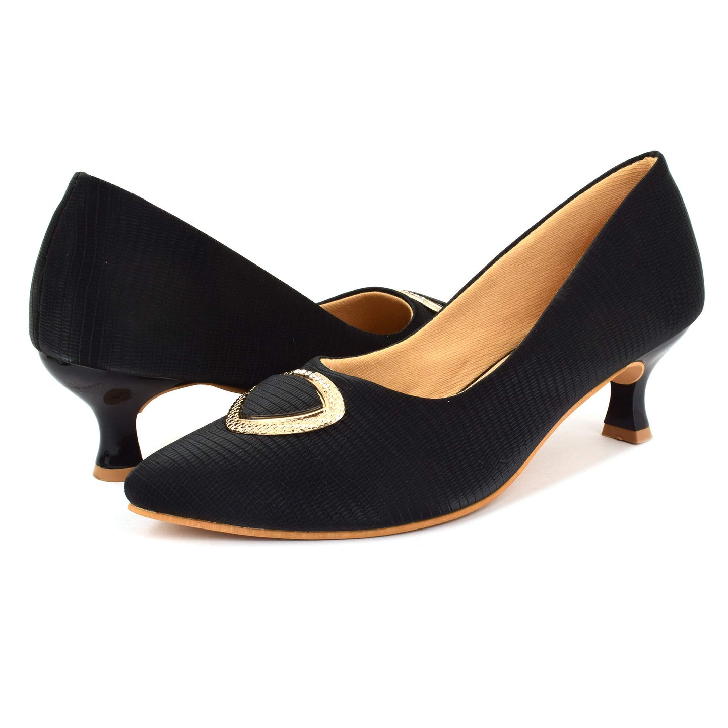 XE Looks Black Pencil Heel Fashion & Trendy Bellies for Women UK-8
