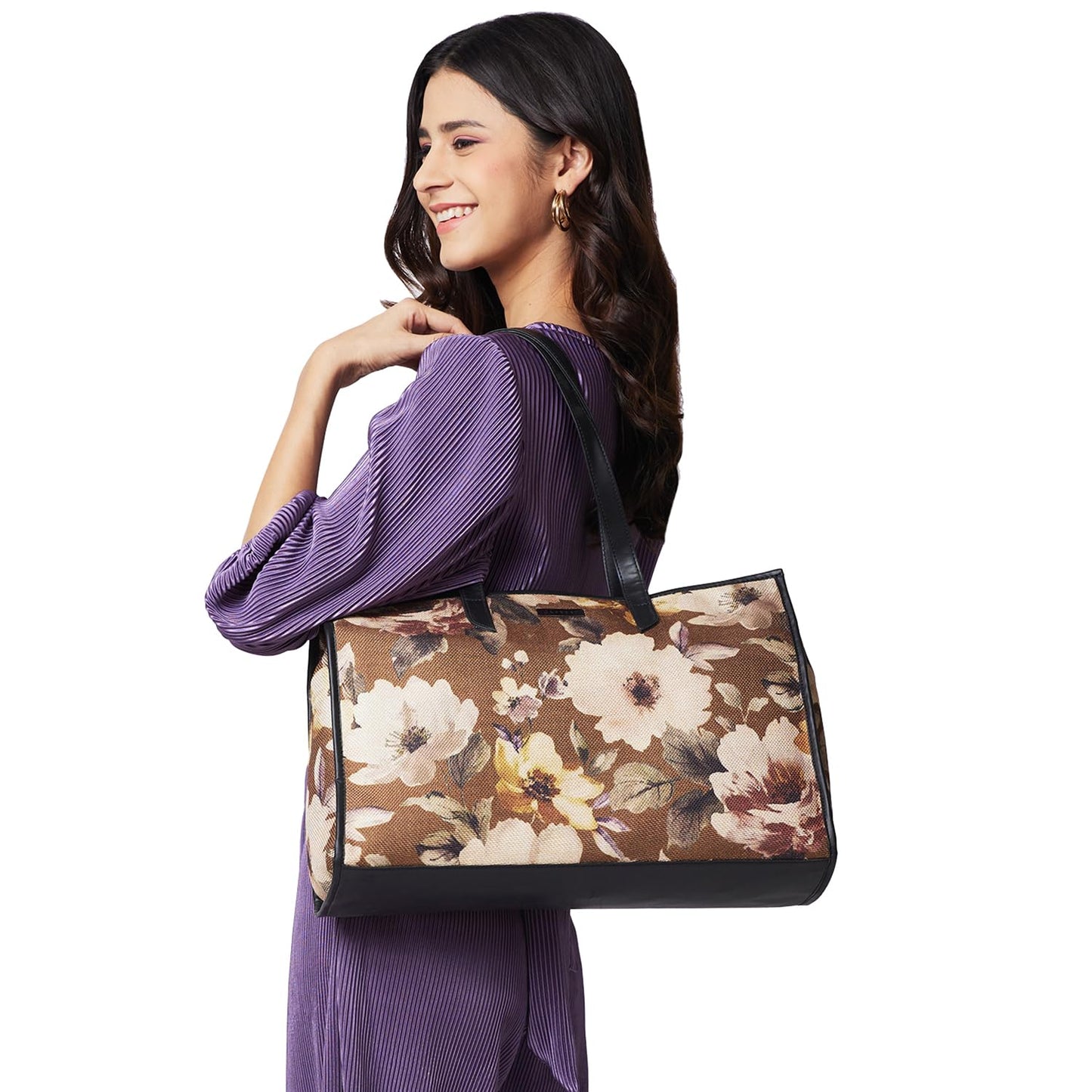 Caprese Poppy tote medium Olive Floral Handbag